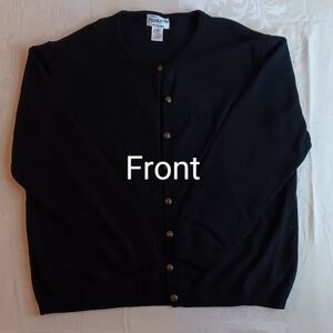 Pendleton 100% lambs wool black cardigan sweater XL